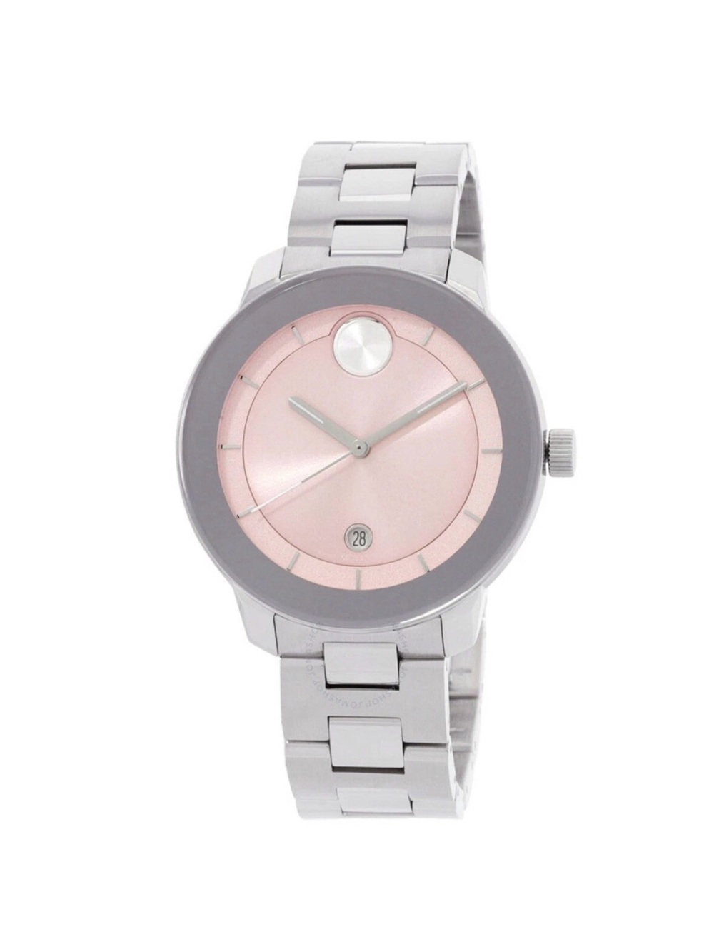 New Movado Bold Women’s Verso Pink Dial Steel Bracelet  Watch 3600748